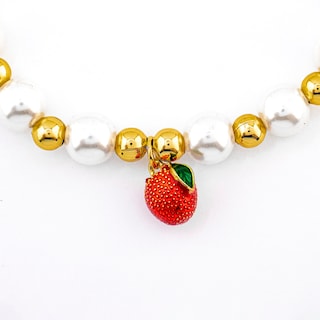 Foto 2 | Foto 2 | Pulsera Perlas Sintética Con Dije De Manzana The Golden Store Chapa De Oro 18k
