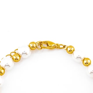 Foto 3 | Foto 3 | Pulsera Perlas Sintética Con Dije De Manzana The Golden Store Chapa De Oro 18k