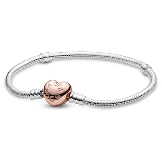 Foto 2 | Foto 2 | Pulsera Pandora Moments Con Cierre De Corazón Y Cadena De Serpiente Plateada - Venta Internacional.