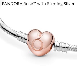 Foto 4 | Foto 4 | Pulsera Pandora Moments Con Cierre De Corazón Y Cadena De Serpiente Plateada - Venta Internacional.