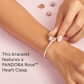 Foto 5 | Foto 5 | Pulsera Pandora Moments Con Cierre De Corazón Y Cadena De Serpiente Plateada - Venta Internacional.