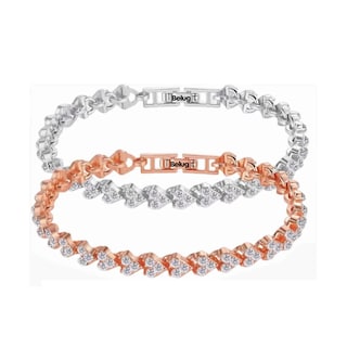 Foto 1 | Foto 1 | Pulsera De Cristal Para Mujer Plata Blanca Y Oro Rosa Belug, 2 Pzs