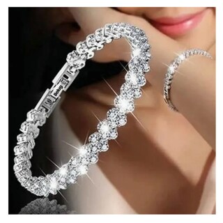Foto 2 | Foto 2 | Pulsera De Cristal Para Mujer Plata Blanca Y Oro Rosa Belug, 2 Pzs
