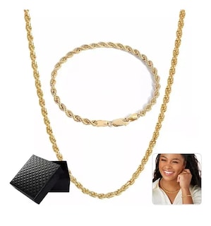 Foto 1 | Foto 1 | 2pz Xtellar Pulsera Y Collar Acero Inoxidable Hombre Oro