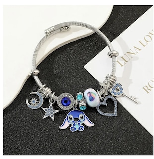 Foto 4 | Foto 4 | Pulsera Plata Para Stitch Dije Ajustable Joyeria Mujer
