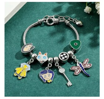 Foto 5 | Foto 5 | Pulsera Plateada Muñeca Coraline Libelula Gato Llave Boton