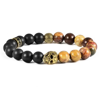 Foto 1 | Foto 1 | Pulsera Crucible De Acero Inoxidable Chapada En Oro Con Calavera - Venta Internacional.