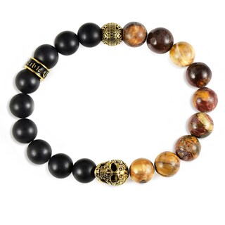 Foto 2 | Foto 2 | Pulsera Crucible De Acero Inoxidable Chapada En Oro Con Calavera - Venta Internacional.