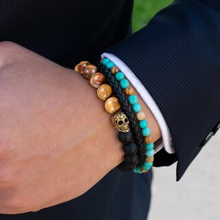 Foto 3 | Foto 3 | Pulsera Crucible De Acero Inoxidable Chapada En Oro Con Calavera - Venta Internacional.