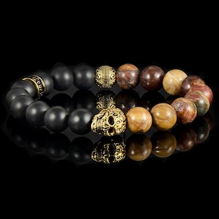 Foto 5 | Foto 5 | Pulsera Crucible De Acero Inoxidable Chapada En Oro Con Calavera - Venta Internacional.