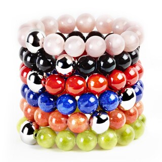 Foto 2 | Foto 2 | Pulsera West Coast Jewelry Elya, Color Cereza, Jade Y Acero - Venta Internacional.