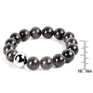 Foto 4 | Foto 4 | Pulsera West Coast Jewelry Elya De Jade Teñido De Gris Con Cuentas De Acero - Venta Internacional.