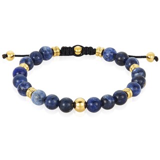 Foto 3 | Foto 3 | Pulsera West Coast Jewelry, Piedra Sodalita, Acero Chapado En Oro - Venta Internacional.