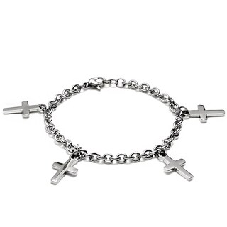 Foto 1 | Foto 1 | Pulsera West Coast Jewelry Elya Con Forma De Cruz De Acero Inoxidable - Venta Internacional.