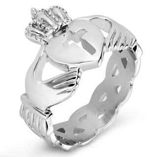 Foto 1 | Foto 1 | Anillo West Coast Jewelry Claddagh De Acero Con Forma De Cruz Recortada - Venta Internacional.