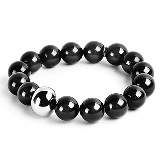 Foto 1 | Foto 1 | Pulsera West Coast Jewelry Elya De Jade Teñido De Negro Con Cuentas De Acero - Venta Internacional.