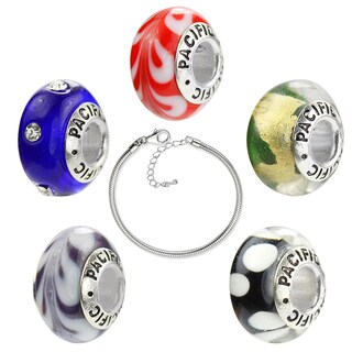 Foto 1 | Foto 1 | Pulsera West Coast Jewelry Pacific Con 5 Cuentas De Plata De Ley - Venta Internacional.