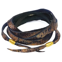 Pulsera De Piel Unisex Con Baño De Oro Vangania Gratitud