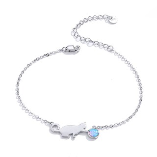 Foto 1 | Foto 1 | Pulsera Chulada Gato Con Bola De Estambre De Plata .925 Y Chapa De Platino Se Puede Mojar