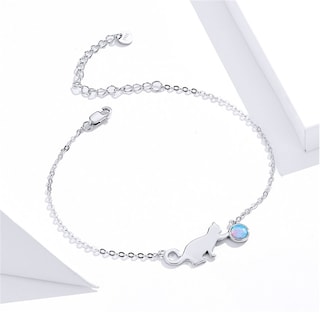 Foto 4 | Foto 4 | Pulsera Chulada Gato Con Bola De Estambre De Plata .925 Y Chapa De Platino Se Puede Mojar
