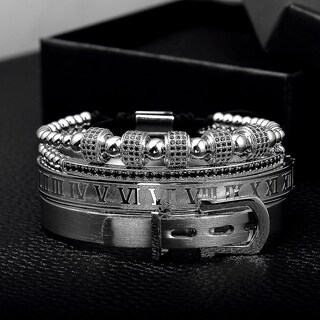 Foto 4 | Foto 4 | Brazalete Royal Classic De Acero Inoxidable Con Brazaletes Plateados - Venta Internacional.