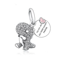 Pulsera Charm Pendants De Plata De Ley 925 Con Diseño De Dinosaurios Con Pavé - Venta Internacional.