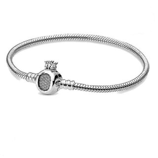 Foto 1 | Foto 1 | Pulsera De Plata De Ley Con Colgante En Forma De Pan De 18 Cm Para Mujer - Venta Internacional.