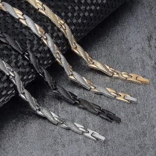 Foto 2 | Foto 2 | Pulsera Huoguo Health Energy Cross De Acero Inoxidable Para Hombre - Venta Internacional.