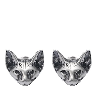 Foto 1 | Foto 1 | Pendientes Huoguo Chapados En Plata Con Diseño De Gato Retro Creativo Para Mujer - Venta Internacional.