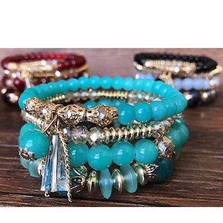 Foto 1 | Foto 1 | Pulsera Huoguo De Cristal De Perlas Estilo Océano Bohemio Para Mujer - Venta Internacional.