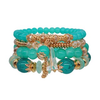 Foto 2 | Foto 2 | Pulsera Huoguo De Cristal De Perlas Estilo Océano Bohemio Para Mujer - Venta Internacional.