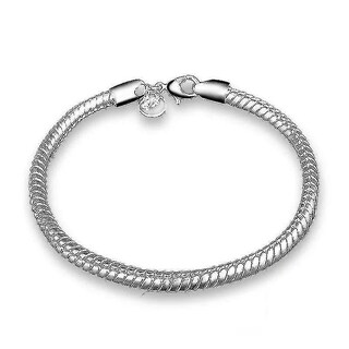Foto 1 | Foto 1 | Pulsera Huoguo Plata De Ley 925 Cadena Con Forma De Serpiente En Forma De Corazón 20 Cm - Venta Internacional.