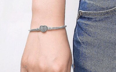 Foto 2 | Foto 2 | Pulsera Huoguo Plata De Ley 925 Cadena Con Forma De Serpiente En Forma De Corazón 20 Cm - Venta Internacional.
