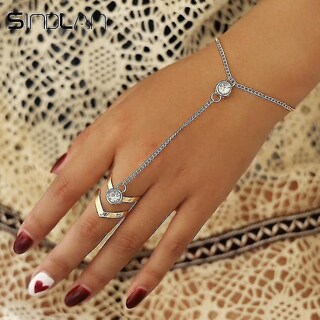 Foto 1 | Foto 1 | Pulsera Huoguo Gold Big Crystal Ring Cadena De Pulsera Para Mujer - Venta Internacional.