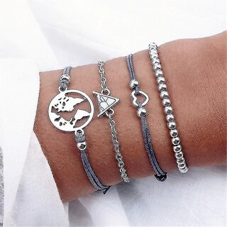 Foto 1 | Foto 1 | Conjunto De Pulseras Huoguo Vintage Con Borlas Multicapa Redondas Para Mujer - Venta Internacional.