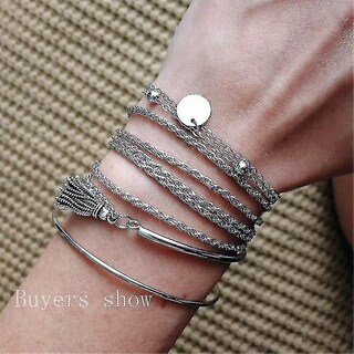 Foto 4 | Foto 4 | Conjunto De Pulseras Huoguo Vintage Con Borlas Multicapa Redondas Para Mujer - Venta Internacional.