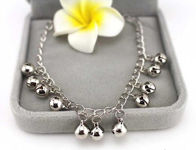 Foto 1 | Foto 1 | Pulsera Tobillera Para Mujeres Y Niñas Con Cascabeles En Aleación De Plata - Venta Internacional.