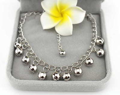 Foto 3 | Foto 3 | Pulsera Tobillera Para Mujeres Y Niñas Con Cascabeles En Aleación De Plata - Venta Internacional.