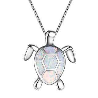 Foto 1 | Foto 1 | Collar Huoguo  Suéter Con Colgante De Tortuga Y Ópalo Para Mujer - Venta Internacional.