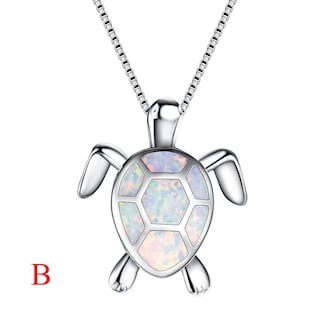 Foto 2 | Foto 2 | Collar Huoguo Para Mujer Con Colgante De Tortuga Y Ópalo - Venta Internacional.