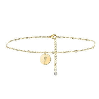 Foto 1 | Foto 1 | Anklet Huoguo Colgante De Aleación Chapado En Oro Para El Mes De Nacimiento Para Mujer - Venta Internacional.