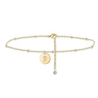 Foto 5 | Foto 5 | Anklet Huoguo Colgante De Aleación Chapado En Oro Para El Mes De Nacimiento Para Mujer - Venta Internacional.