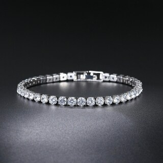 Foto 1 | Foto 1 | Pulsera Huoguo  Diseño De Boda  Circonita Cúbica  Tono Plateado  19 Cm - Venta Internacional.