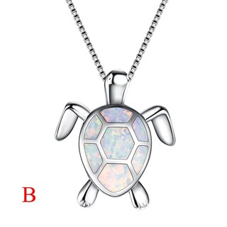 Foto 2 | Foto 2 | Collar Huoguo  Suéter Con Colgante De Tortuga Y Ópalo Para Mujer - Venta Internacional.