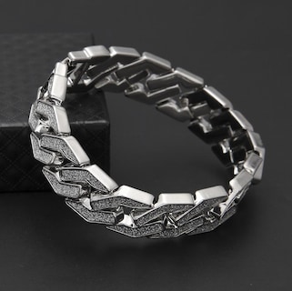 Foto 2 | Foto 2 | Pulsera Huoguo Sand Explosion Cuban Chain Hip Hop Para Hombre - Venta Internacional.