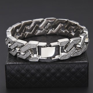 Foto 3 | Foto 3 | Pulsera Huoguo Sand Explosion Cuban Chain Hip Hop Para Hombre - Venta Internacional.