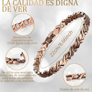 Foto 2 | Foto 2 | Xtellar Pulseras Magnéticas De Cobre Puro Para Mujeres Elegantes - Alivio Avanzado Para Artritis