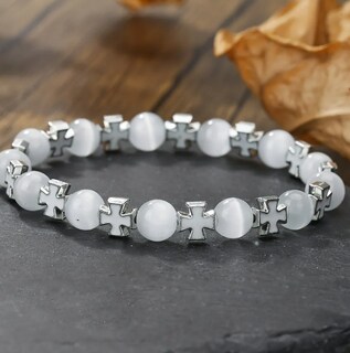 Foto 3 | Foto 3 | Pulsera De Xtellar Con Cruz Geométrica En Jade Blanco