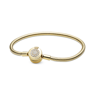 Foto 1 | Foto 1 | Pulsera Pandora Moments Cadena De Serpiente Corona O 14k 569046c01 Cadena De Serpiente Icónica Baño De Oro 14k