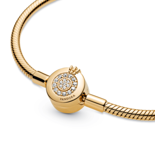 Foto 4 | Foto 4 | Pulsera Pandora Moments Cadena De Serpiente Corona O 14k 569046c01 Cadena De Serpiente Icónica Baño De Oro 14k